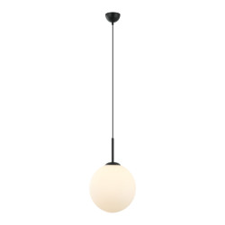 Suspension luminaire design DEORE L E27 - noir / blanc