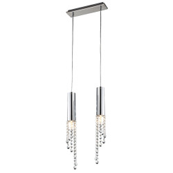 Lampe suspendue DUERO LED GU10 2x3W - chrome Cristal