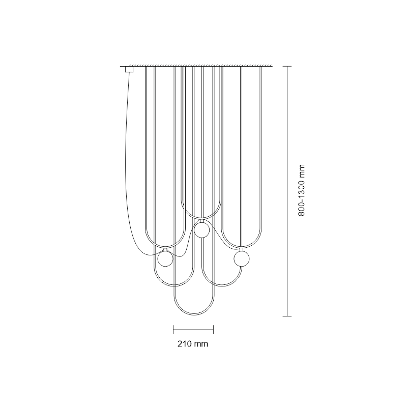 Luminaire Design suspendue DOHAR UDIN LED 3x1.8W 3000K CRI90 - noir