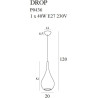 Lampe Suspendue design DROP E27 - or mat