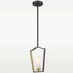 Lampe Suspendue design DUBLIN E14 - marron / or