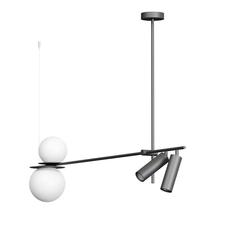 Suspension luminaire DUE G9 + LED 3000K 38 ° CRI90 - noir / blanc