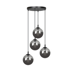 Lampe Suspendue design COSMO ROUND 4xE14 - noir / fumé