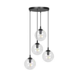 Lampe Suspendue design COSMO ROUND 4xE14 - noir / transparent