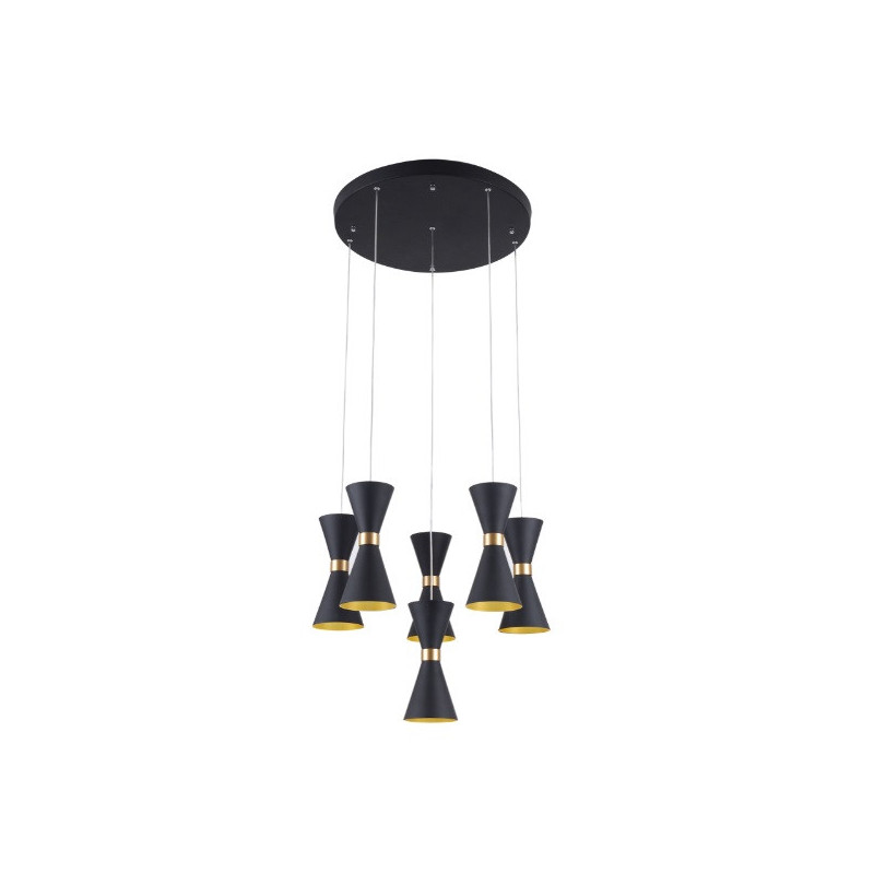 Luminaire Design suspendue CORNET LED 6x5W 3000K - noir