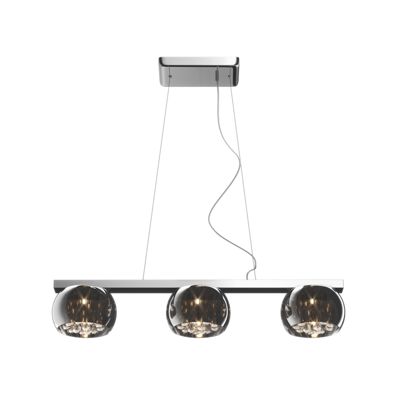 Lampe suspendue CRYSTAL 3xG9 transparent, argent Cristal