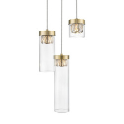 Lampe suspendue GEM R 3xG9 - marron / transparent Cristal