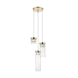 Lampe suspendue GEM R 3xG9 - or / transparent Cristal