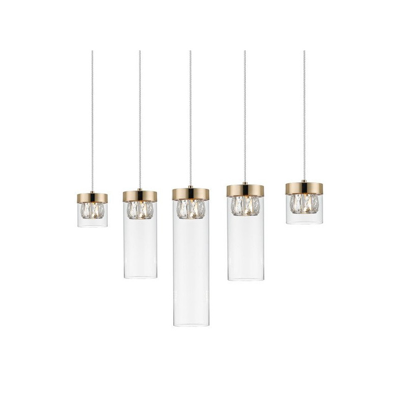 Lampe suspendue GEM 5xG9 - or / transparent Cristal