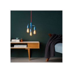 Lampe Suspendue industrielle FUNK Loft 3xE27 - bleu