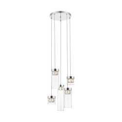 Lampe suspendue GEM R 5xG9 - chrome / transparent Cristal