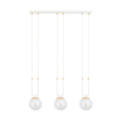 Lampe Suspendue design GLAM 3xE14 - blanc / transparent