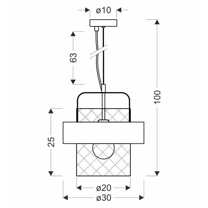 Lampe Suspendue industrielle FIBA ​​​​E27 - noir / argent