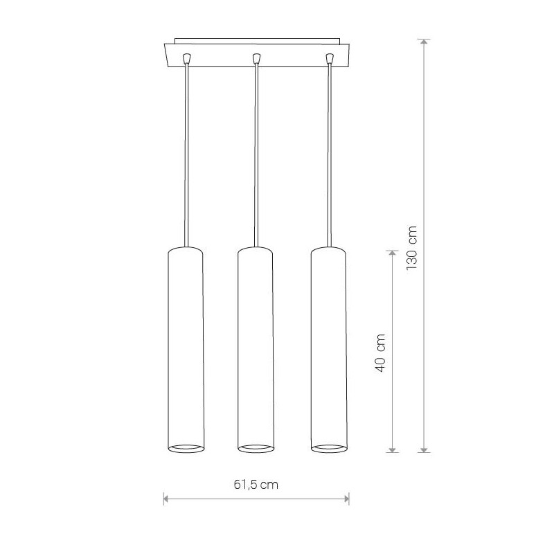 Suspension luminaire EYE III bande 3xGU10 - noir / laiton