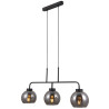 Suspension luminaire POGGI 3xE27 - noir