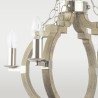 Lampe Suspendue industrielle PORTLAND IV 4xE14 - nickel / bois