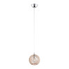 Suspension design PORTORYKO Ø17 E14 - chrome / bois