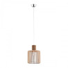 Suspension luminaire design PORTORYKO Ø30 E27 - chrome / bois