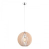 Suspension luminaire design PORTORYKO Ø42 E27 - chrome / bois