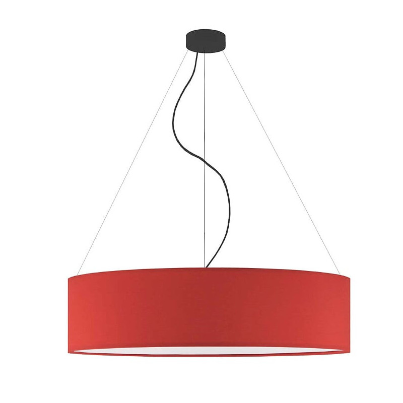 Lampe Suspendue avec abat-jou PORTO Ø80 3xE27 - noir / rouge