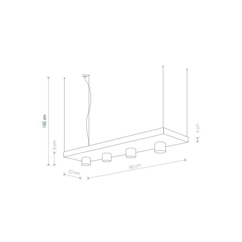 Suspension design PLANT GU10 - noir