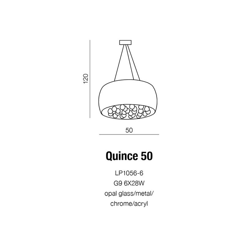 Lampe suspendue QUINCE 50 G9 6x28W blanc Cristal