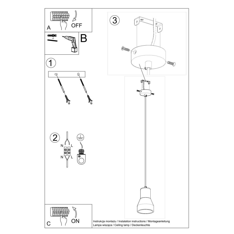 Luminaire Industriel Suspension QUBIC E27 - noir / bois