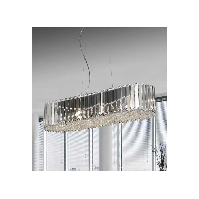 Lampe suspendue PRINCE 6xG9 transparent / chrome Cristal