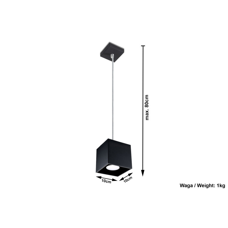 Suspension luminaire design QUAD 1 GU10 - noir