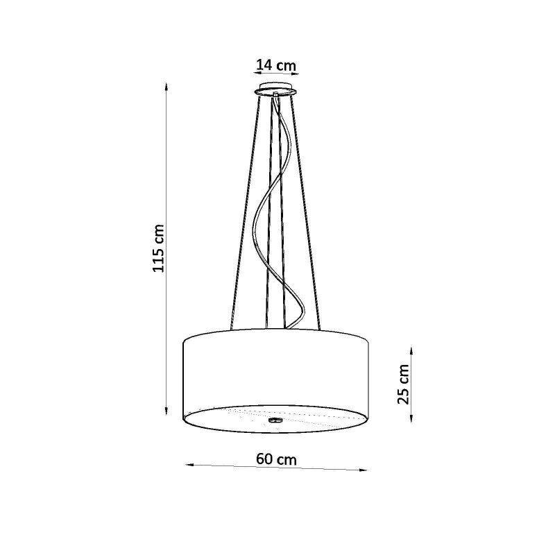 Lampe Suspendue avec abat-jour OTTO 60cm 5xE27 - noir