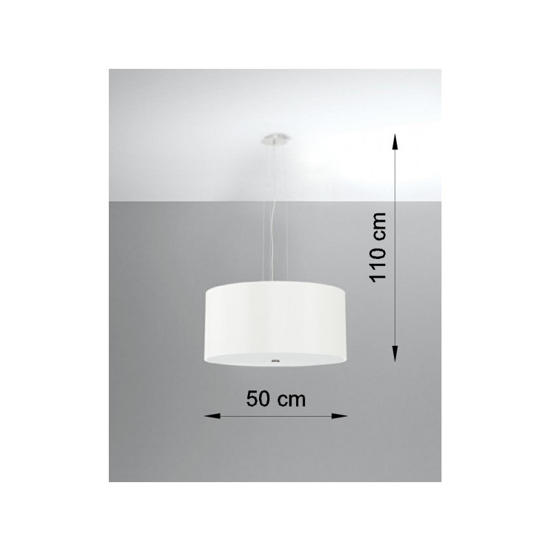 Lampe Suspendue avec abat-jour OTTO 50cm 5xE27 - blanc