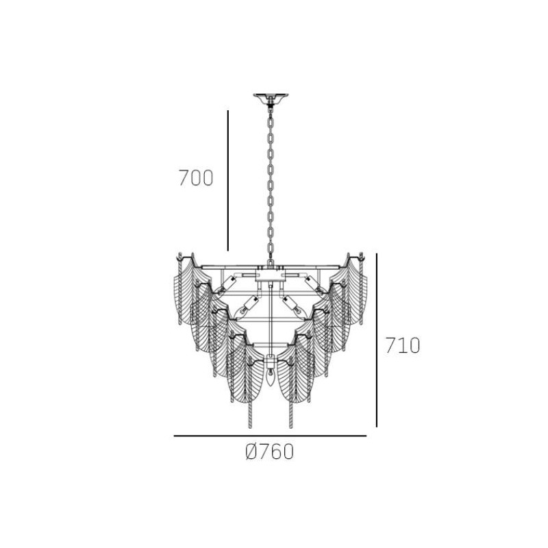 Suspension design PALERMO 21xE14 - nickel / blanc