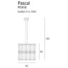 Lampe suspendue PASCAL 6xE14 - or Cristal