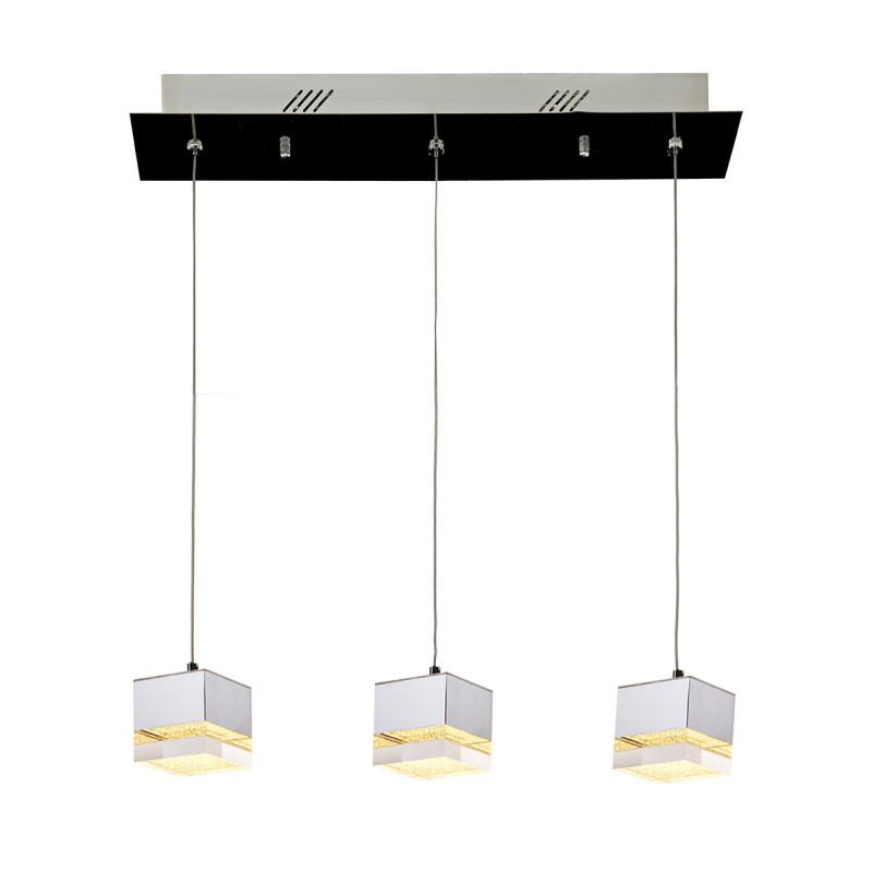 Lampe Design suspendue SETH 3 LED 12,6W 3000K - chrome