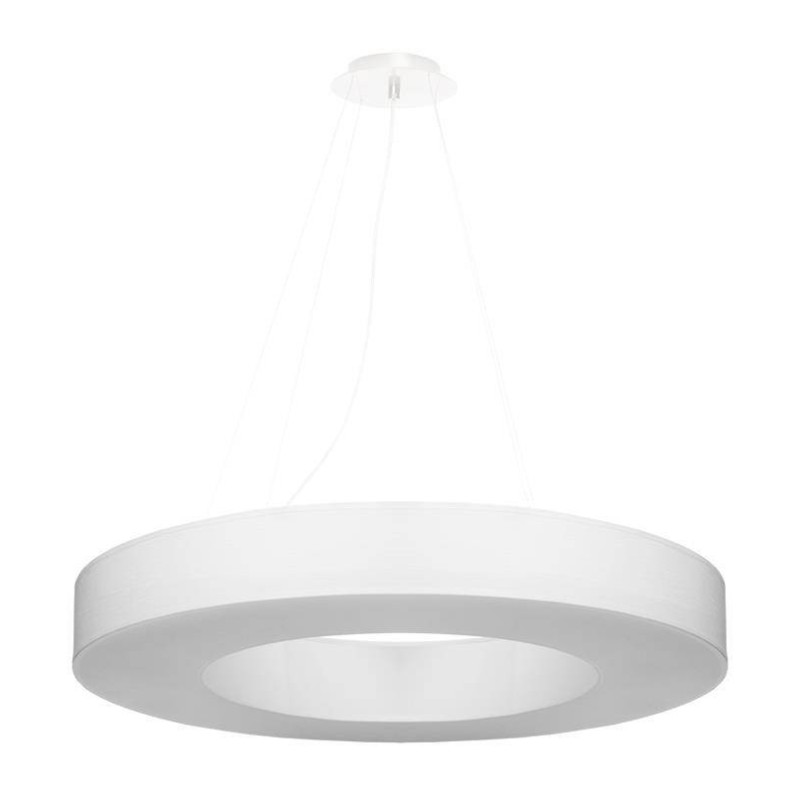 Lampe en suspension abat jour Design SATURNO SLIM 70cm 6xE27 - blanc