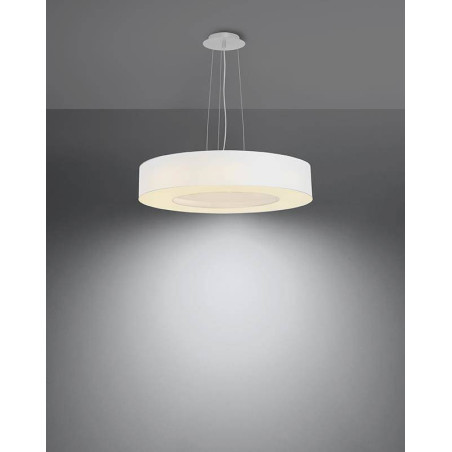 Lampe Suspendue avec abat-jour SATURNO SLIM 50cm 5xE27 - blanc