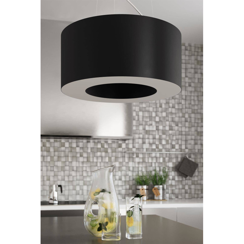 Lampe Suspendue avec abat-jour SATURNO 90cm 8xE27 - noir