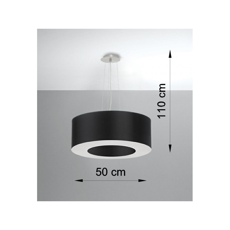 Lampe Suspendue avec abat-jour SATURNO 50cm 5xE27 - noir