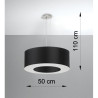 Lampe Suspendue avec abat-jour SATURNO 50cm 5xE27 - noir