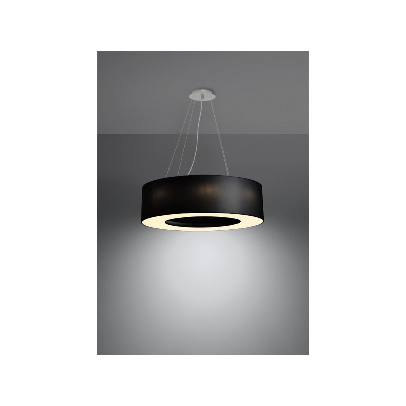 Lampe Suspendue avec abat-jour SATURNO 70cm 6xE27 - noir