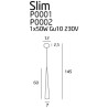 Suspension luminaire design SLIM GU10 courte - noir