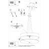 Lampe en suspension abat jour Design SKALA 90cm 6xE27 - noir