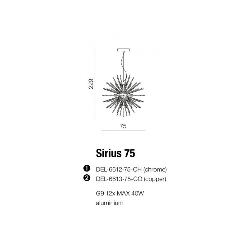 Suspension design SIRIUS 75 12xG9 - chrome