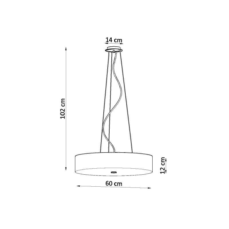 Lampe Suspendue avec abat-jour SKALA 60cm 5xE27 - blanc