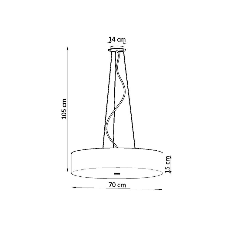 Lampe Suspendue avec abat-jou SKALA 70cm 6xE27 - blanc