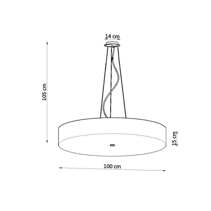 Lampe Suspendue avec abat-jour SKALA 100cm 6xE27 - blanc