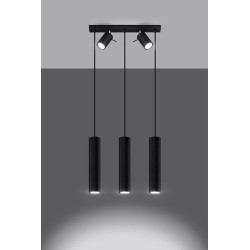 Suspension luminaire RING 5xGU10 - noir