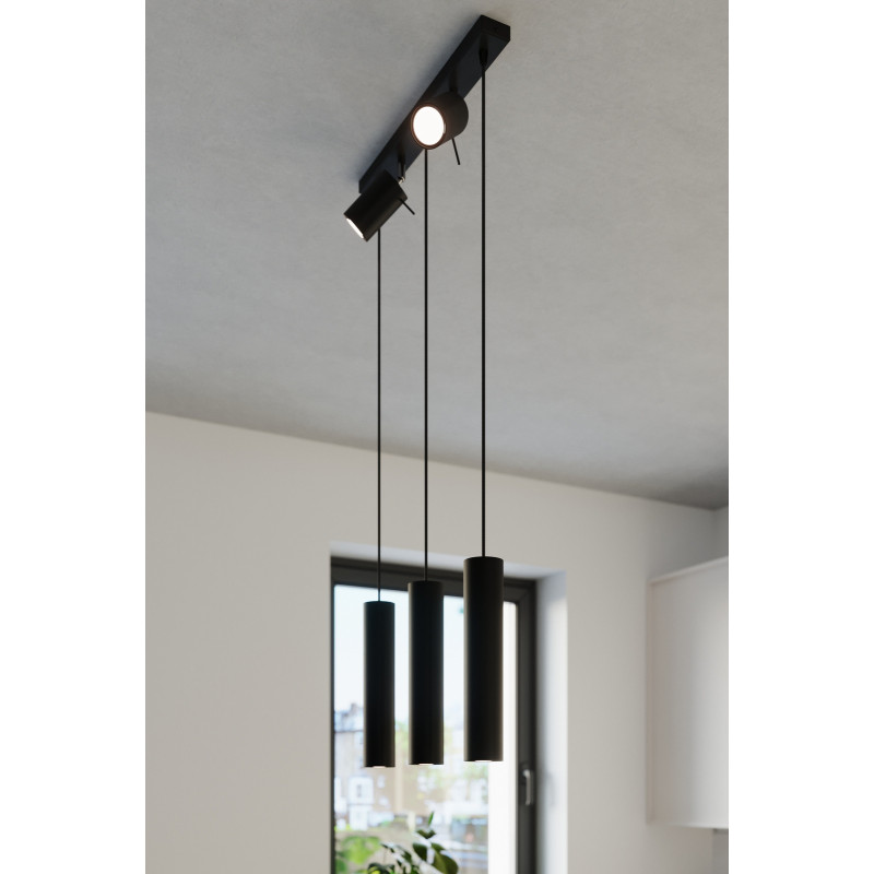 Suspension luminaire RING 5xGU10 - noir