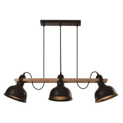 Lampe Suspendue industrielle RENO 3xE27 - noir / cuivre