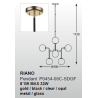 Suspension design RIANO 8xG9 or, noir